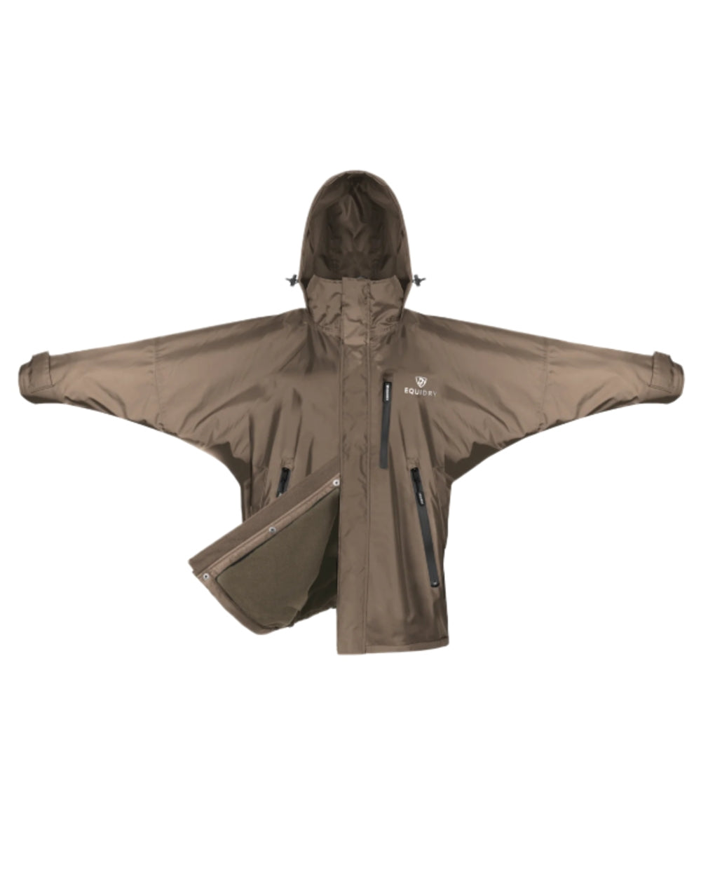Taupe coloured Equidry Womens Shortie Mesh Lining Mac on white background 