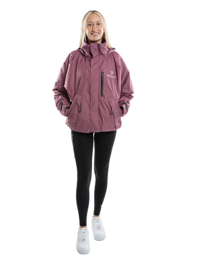 Rich Valerian Equidry Womens Shortie Thin Fleece Jacket With Stowaway Hood on white background 