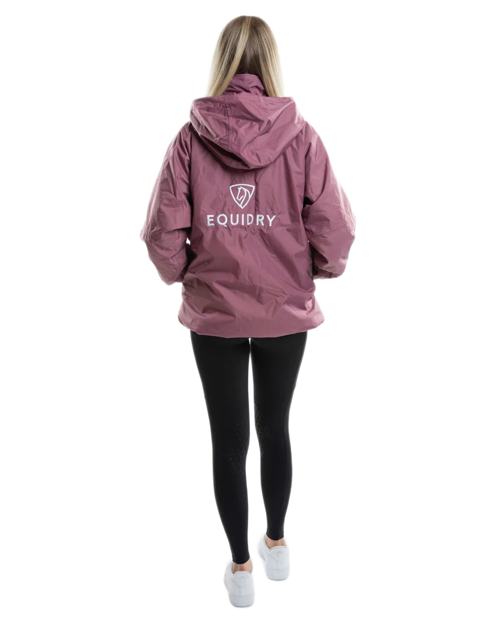 Rich Valerian Equidry Womens Shortie Thin Fleece Jacket With Stowaway Hood on white background 
