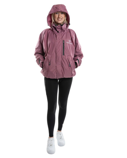 Rich Valerian Equidry Womens Shortie Thin Fleece Jacket With Stowaway Hood on white background 