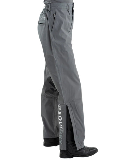 Charcoal coloured Equidry Womens Unlined Waterproof Trousers on white background 