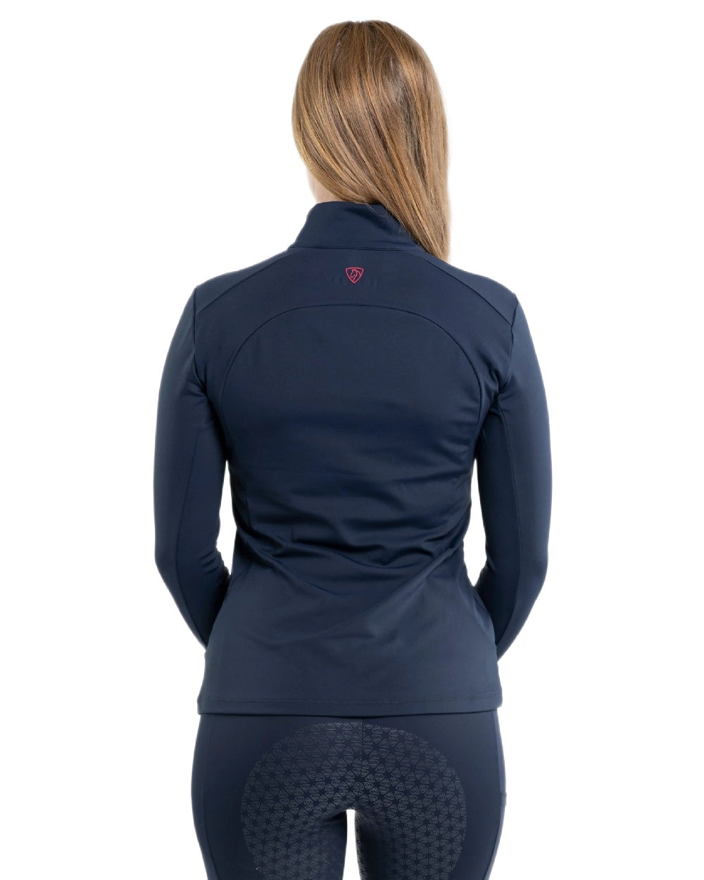 Navy Raspberry Coloured Equidry Womens Water Repellent Base Layer on white background 
