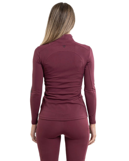 Plum Black Coloured Equidry Womens Water Repellent Base Layer on white background 
