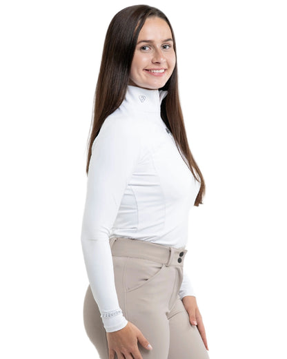 White Reflective Grey Coloured Equidry Womens Water Repellent Base Layer on white background 