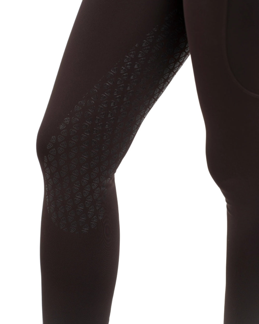Brown White Coloured Equidry Womens Water Repellent Full Seat Leggings on white background 