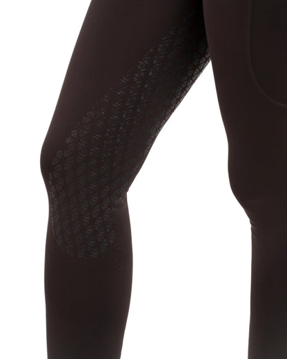 Brown White Coloured Equidry Womens Water Repellent Full Seat Leggings on white background 