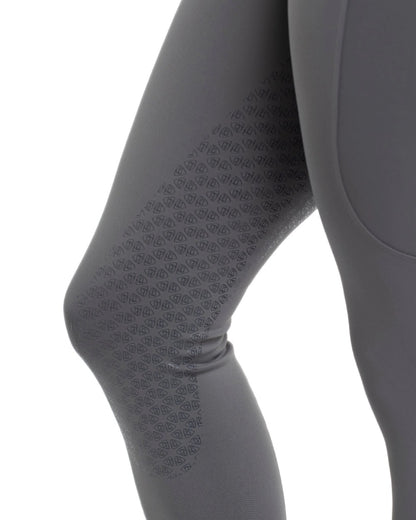 Grey Pale Pink Coloured Equidry Womens Water Repellent Full Seat Leggings on white background 
