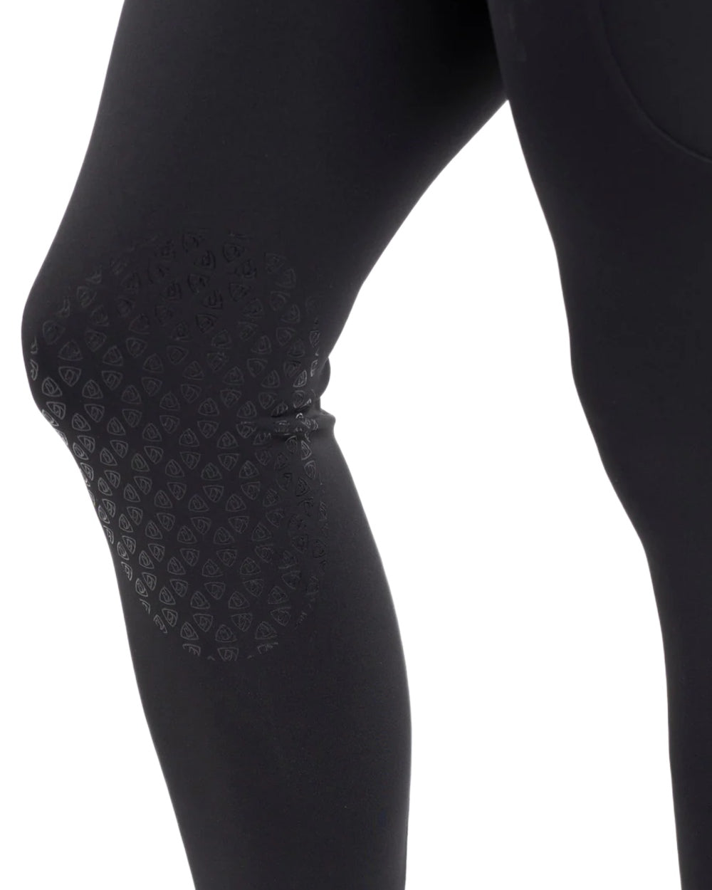 Black Lilac coloured Equidry Womens Water Repellent Leggings on white background 