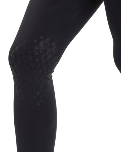 Black Peacock Pink coloured Equidry Womens Water Repellent Leggings on white background 