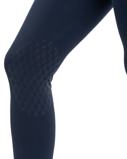 Navy White coloured Equidry Womens Water Repellent Leggings on white background 
