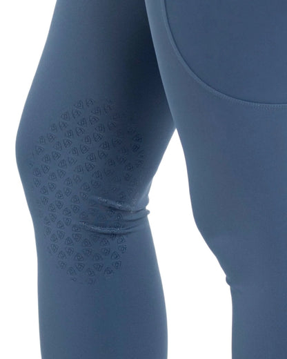 Steel Blue Grey coloured Equidry Womens Water Repellent Leggings on white background 