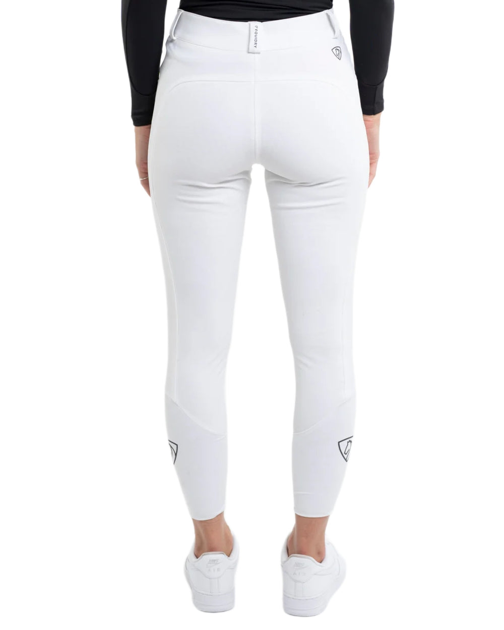 White coloured Equidry Womens Waterproof Riding Breeches on white background 