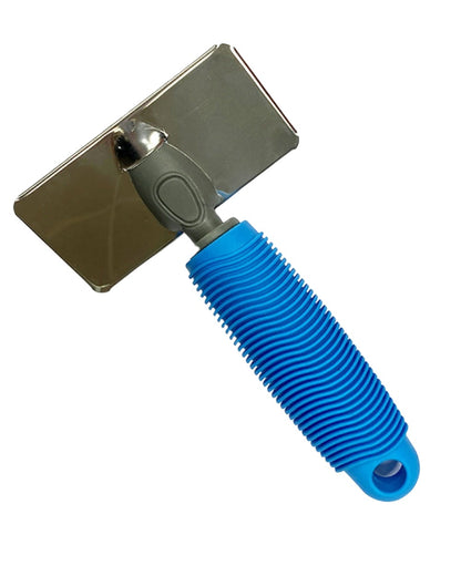 Blue coloured Equilibrium Hook Cleaner Brush on white background 