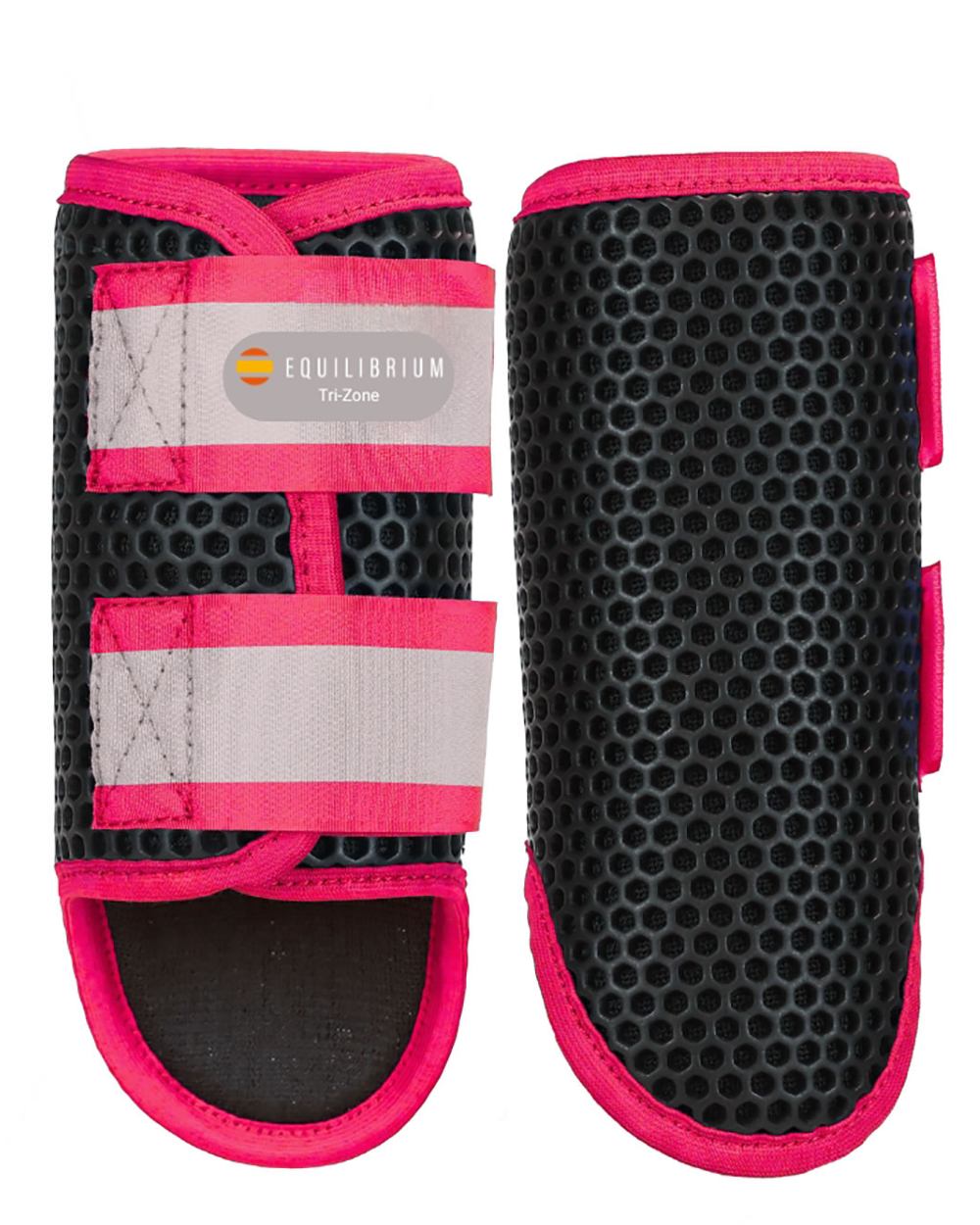 Black Fluorescent Pink coloured Equilibrium Tri-Zone Brushing Boots on white background 