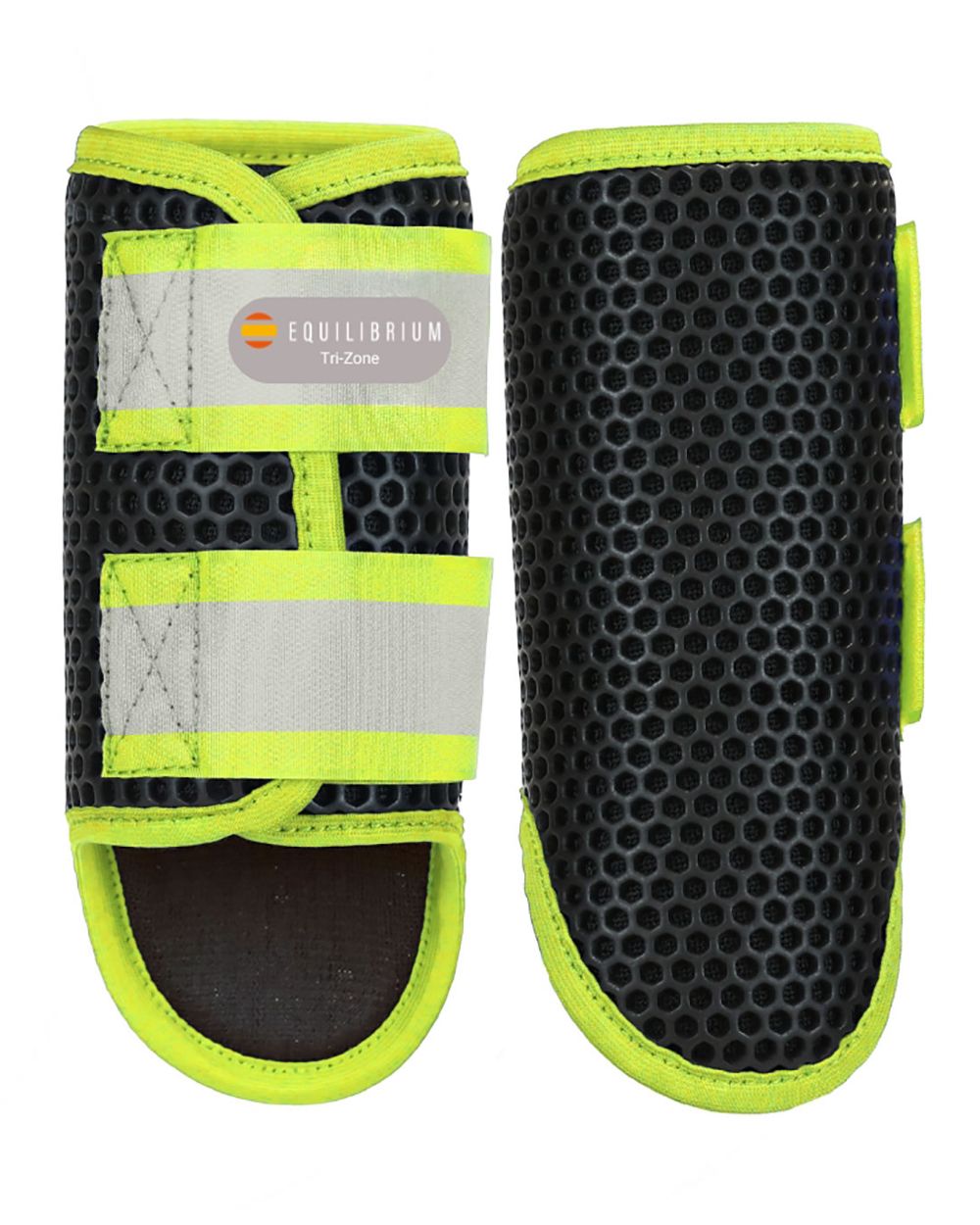 Black Fluorescent Yellow coloured Equilibrium Tri-Zone Brushing Boots on white background 