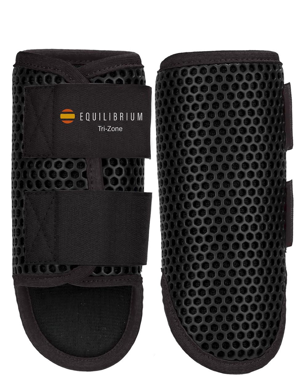 Black coloured Equilibrium Tri-Zone Brushing Boots on white background 