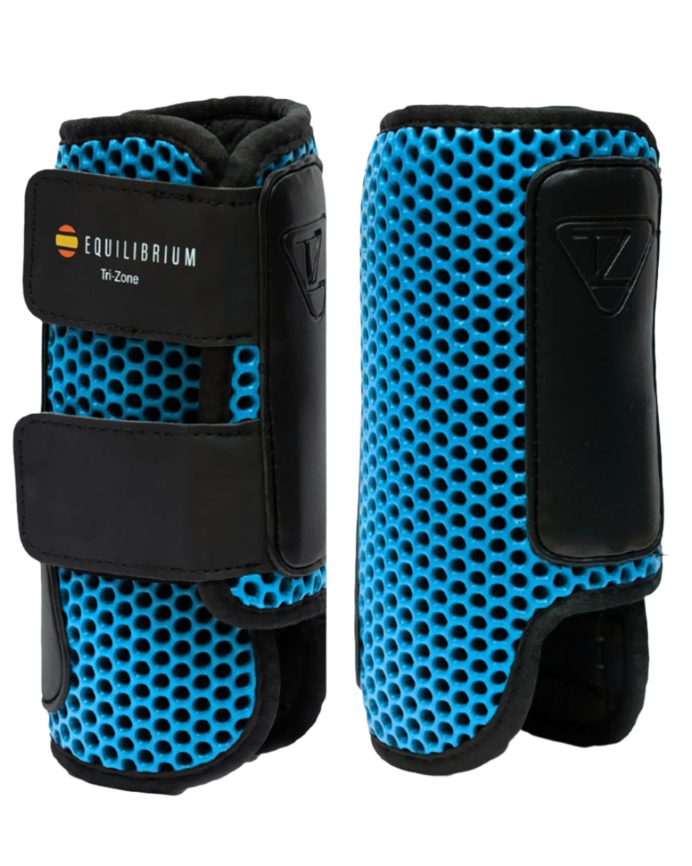 Blue coloured Equilibrium Tri-Zone Impact Sports Boots Front on background 