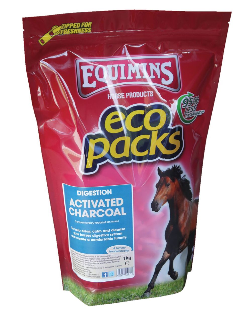 Equimins Activated Charcoal 1kg Eco Pack