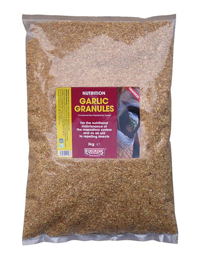 Equimins Garlic Granules 3kg Refill Bag on white background