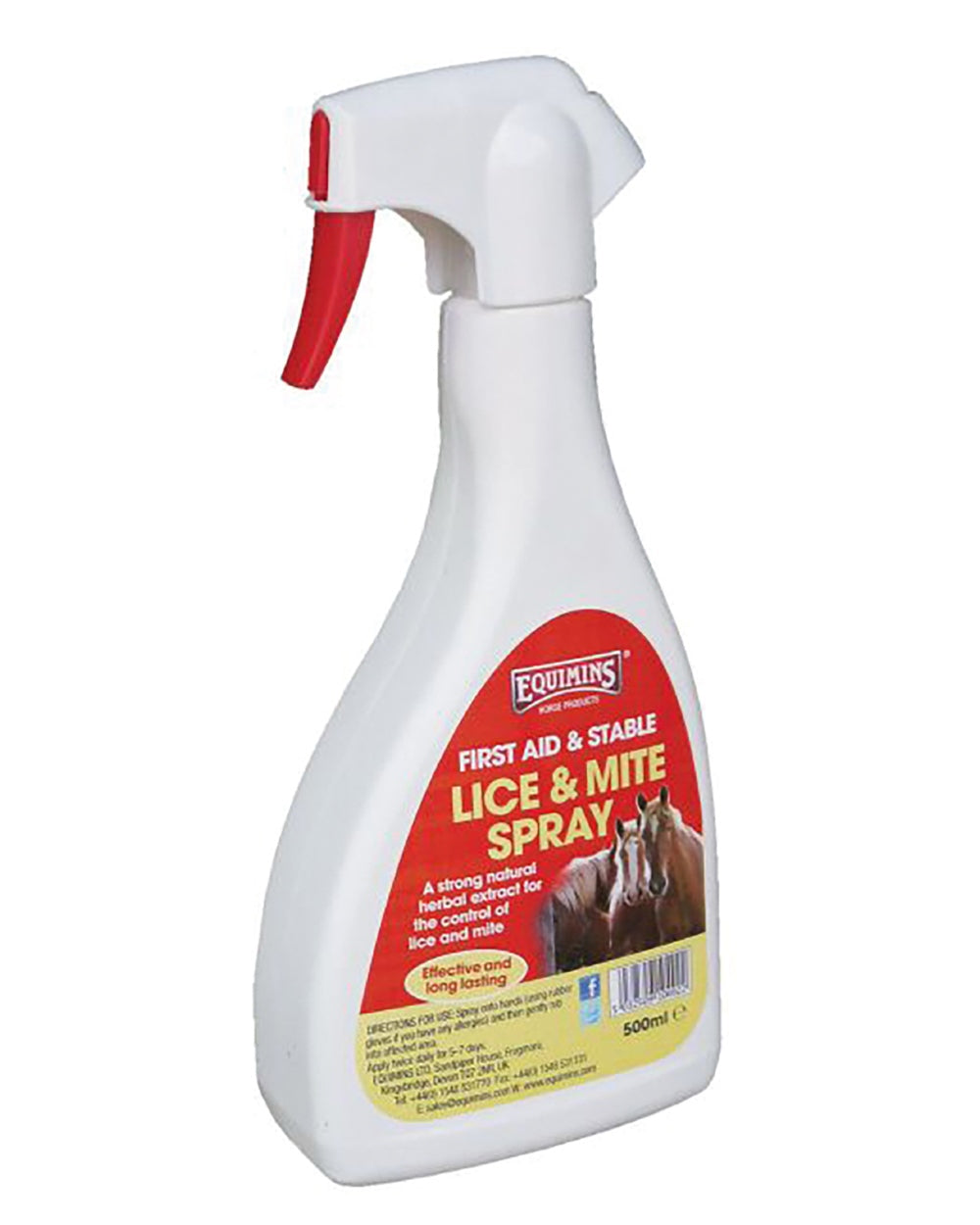 Equimins Lice And Mite Spray 500ml on white background