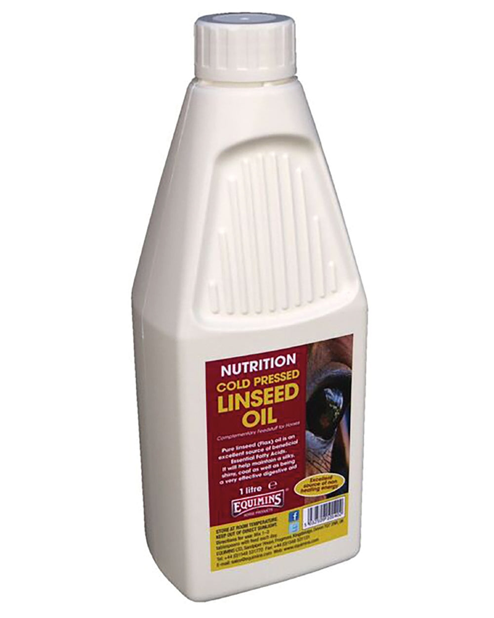 Equimins Linseed Oil 1L on white background