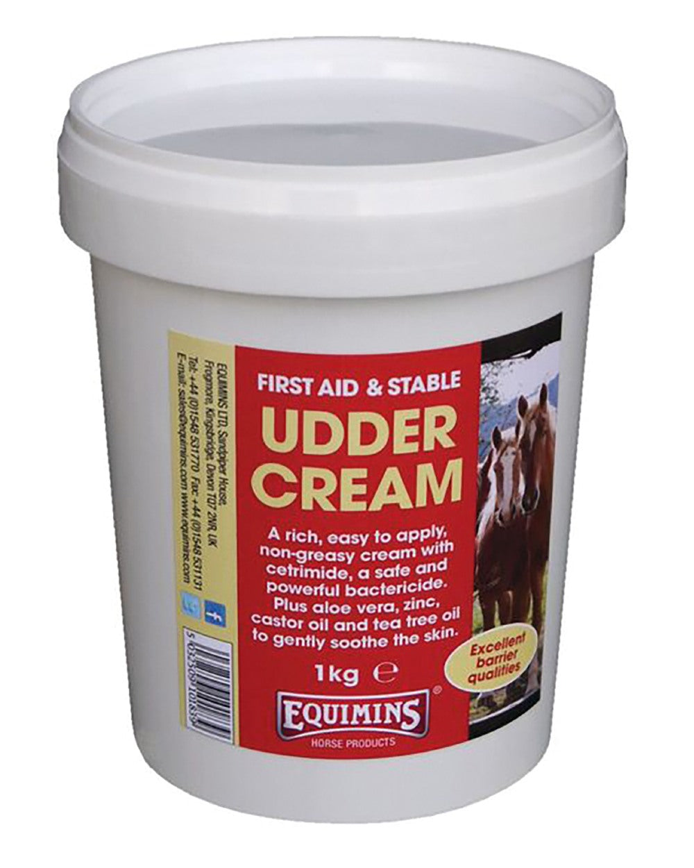 Equimins Udder Cream 1kg Tub on white background