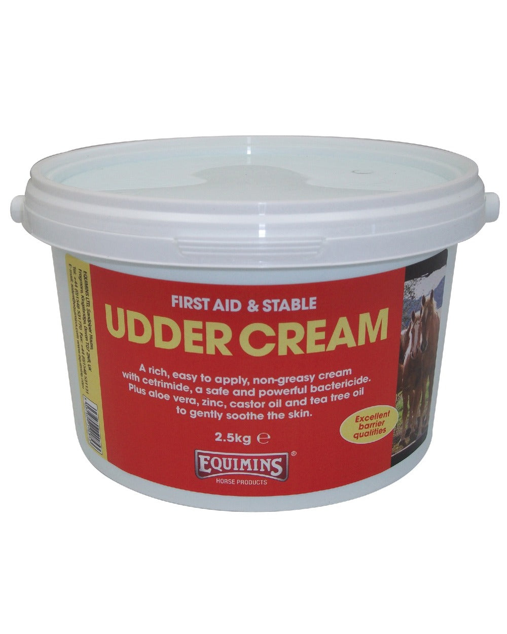 Equimins Udder Cream 2.5kg Tub on white background