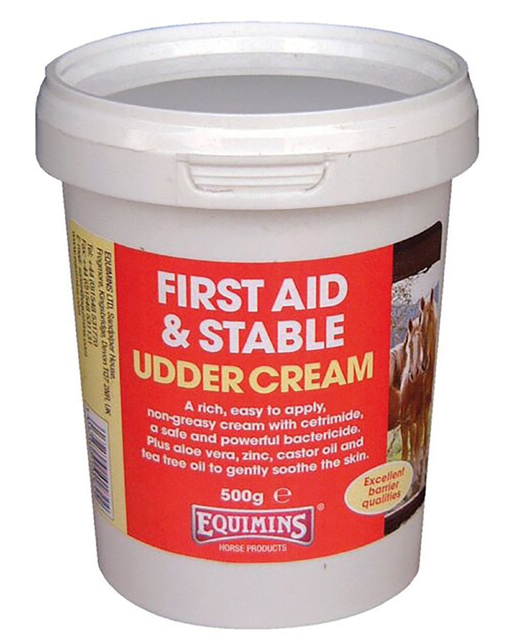 Equimins Udder Cream 500g Tub on white background