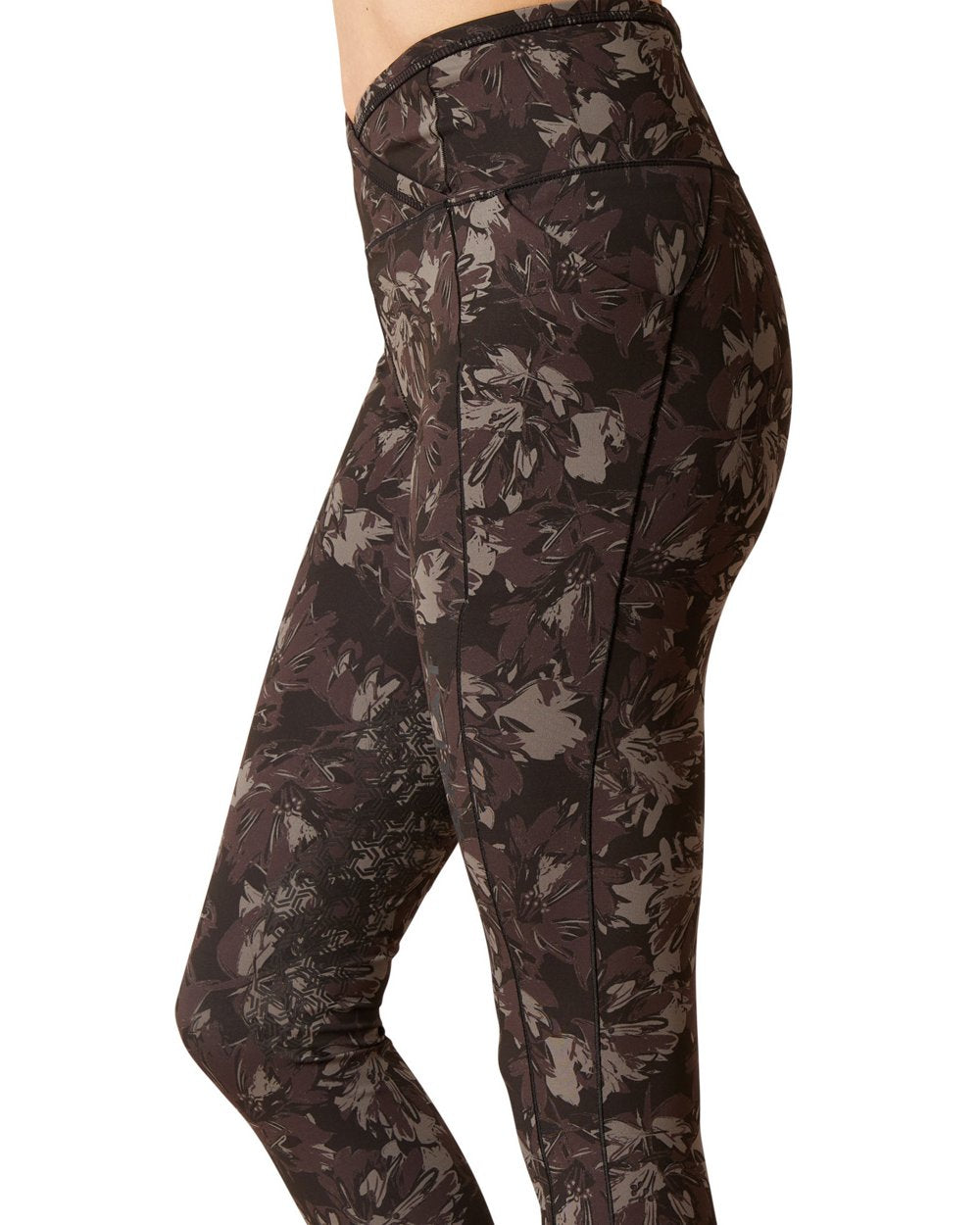 Exploded Black Floral Coloured Ariat Womens Eos Etch Half Grip Tight On A White Background 