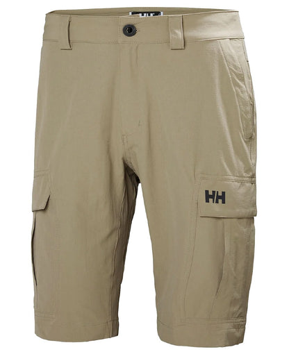 Fallen Rock coloured Helly Hansen mens quick dry cargo shorts on white background 
