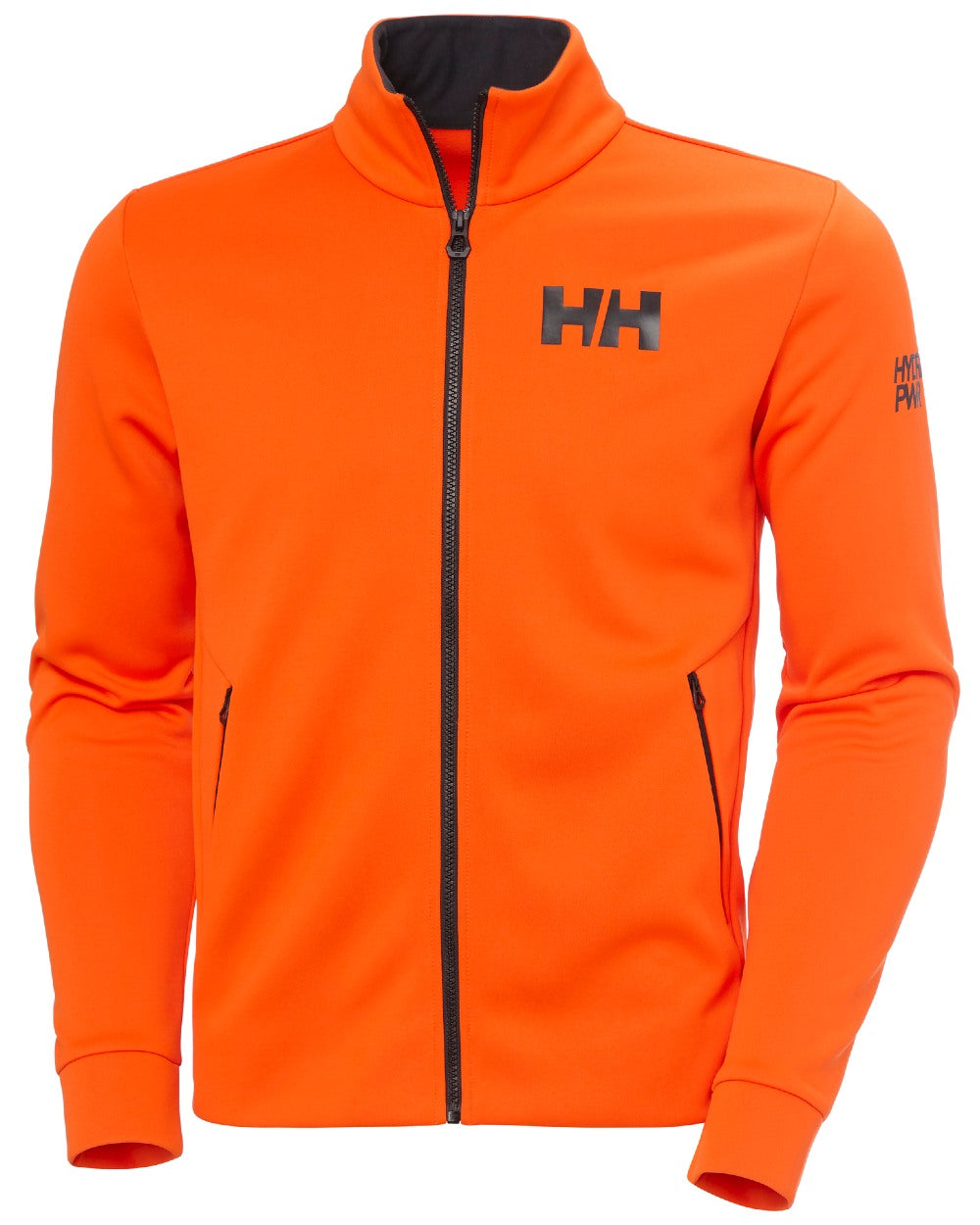 Flame coloured Helly Hansen Mens HP Fleece Jacket 2.0 on white background 