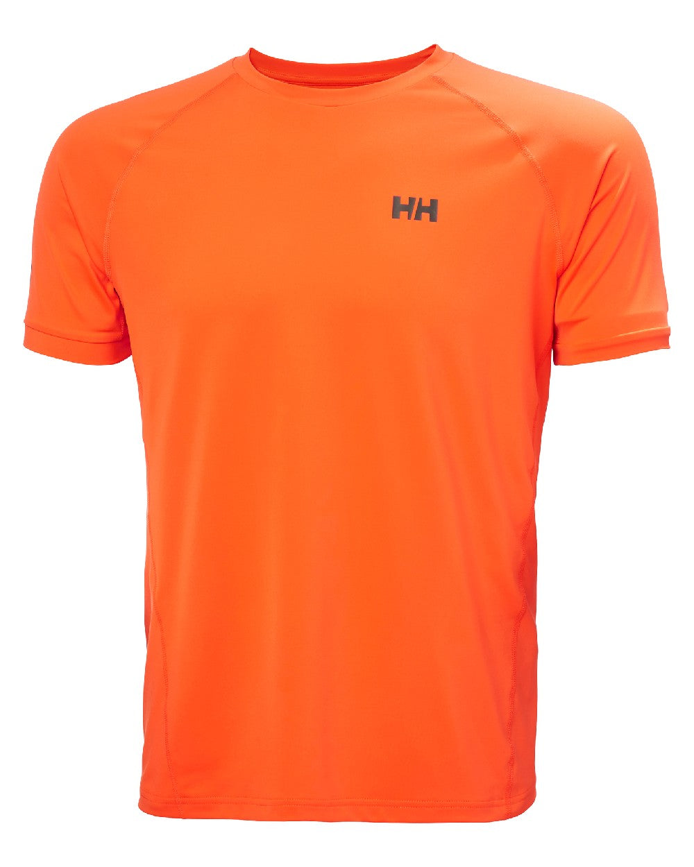 Flame coloured Helly Hansen Mens HP Ocean T-Shirt 2.0 on white background 