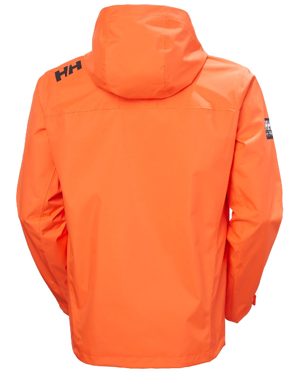 Flame coloured Helly Hansen Mens Crew Hooded Jacket 2.0 on white background 