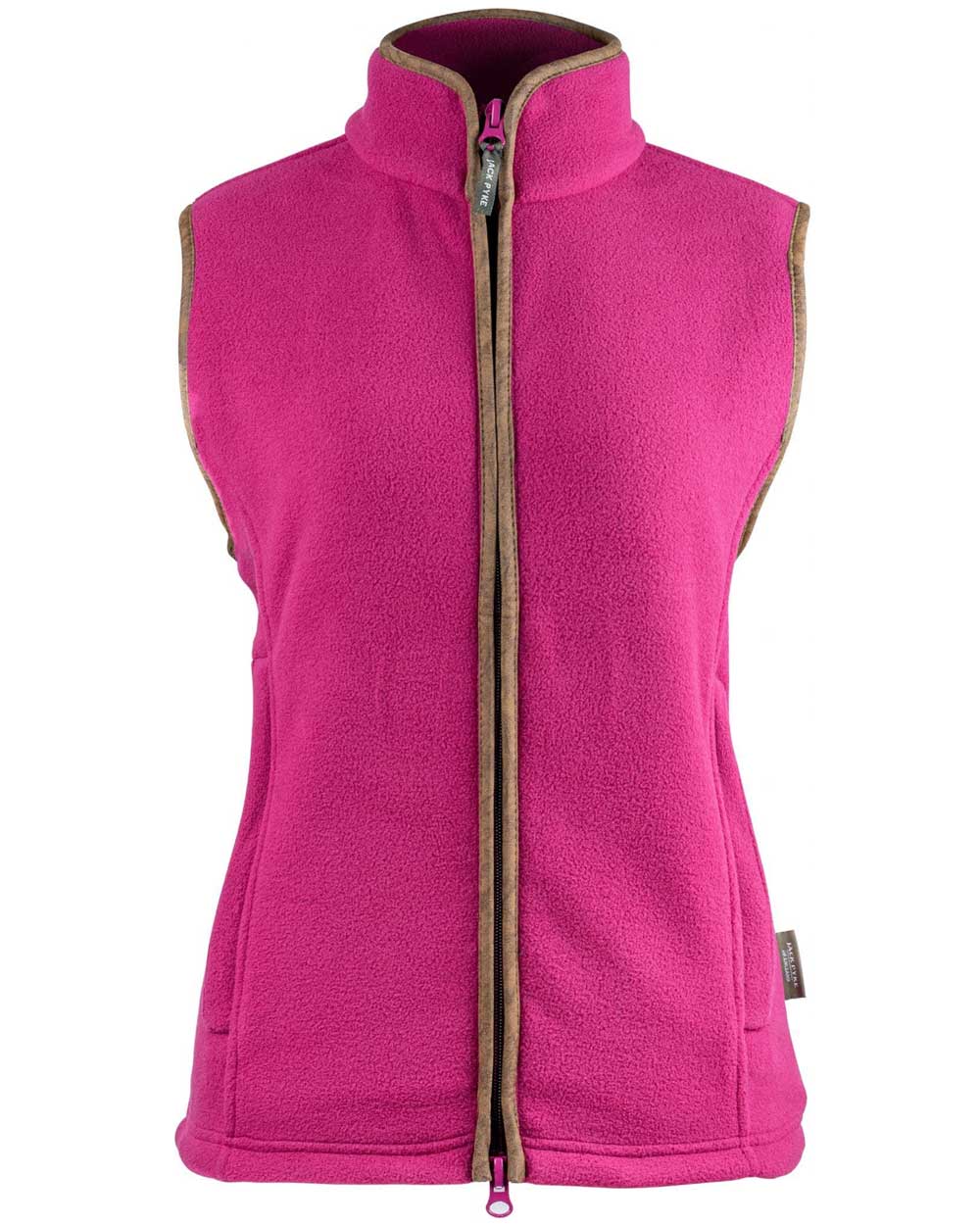 Roselle coloured Jack Pyke Ladies Countryman Fleece Gilet on white background 