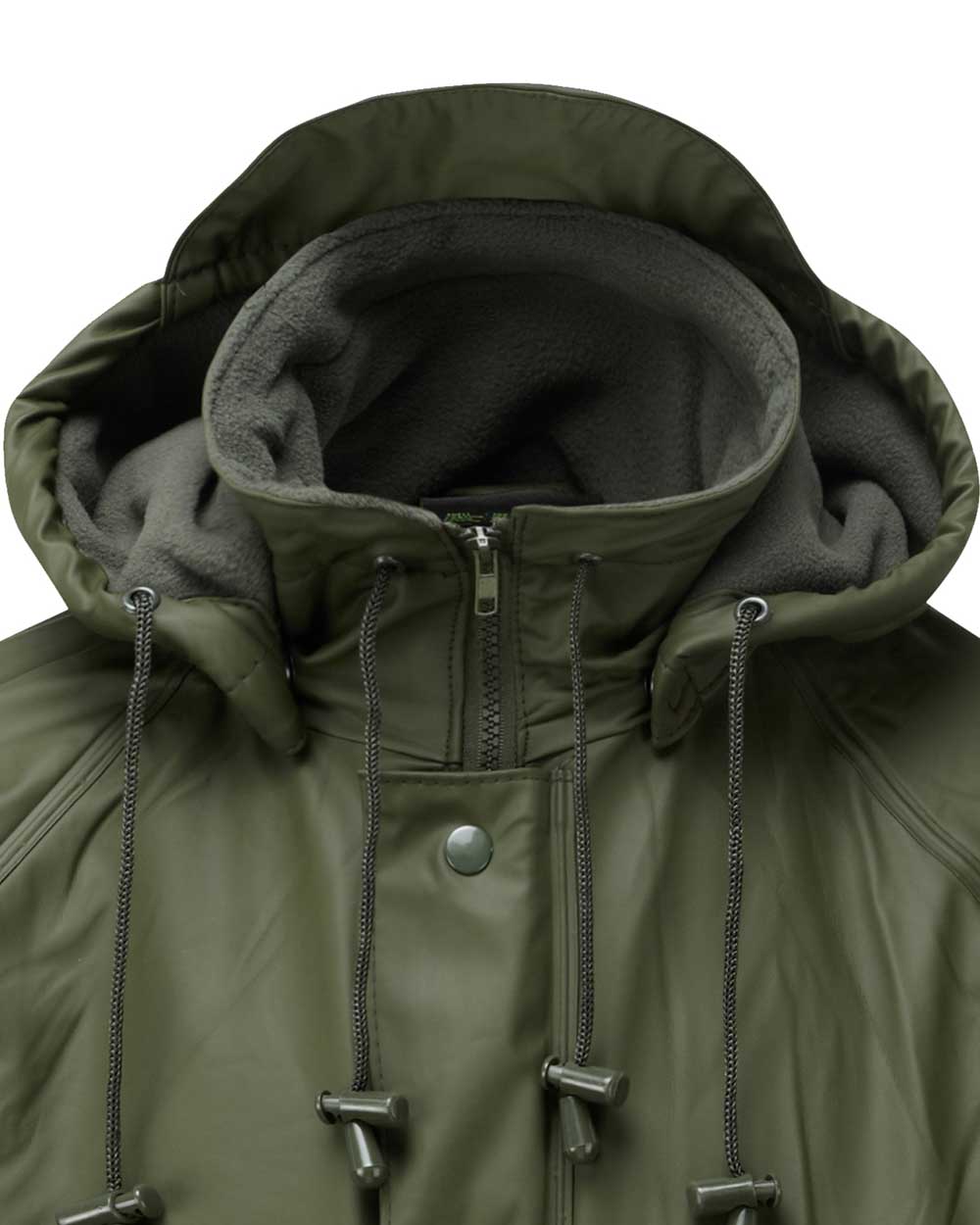 Fleece lined hood and collar FLEX Fleece Lined waterproof jacket GREEN Fortexfleece 219 