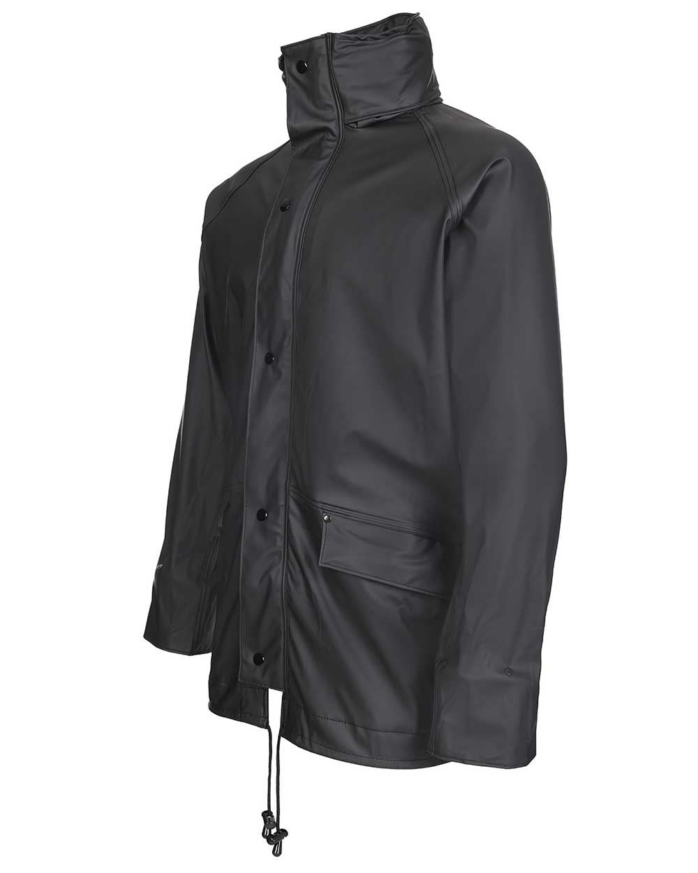 Black coloured Fort Airflex Fortex Breathable Waterproof Jacket on white background 