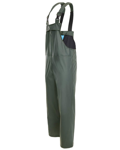 Olive coloured Fort Airflex Waterproof Breathable Bib and Brace Overalls on white background 
