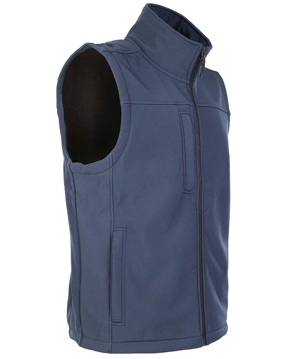 Navy Blue coloured Fort Breckland Softshell Bodywarmer on white background 