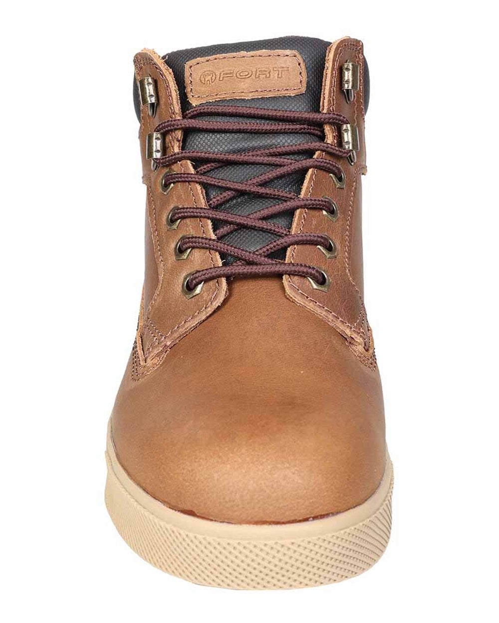 Brown coloured Fort Compton Safety Boots on white background 