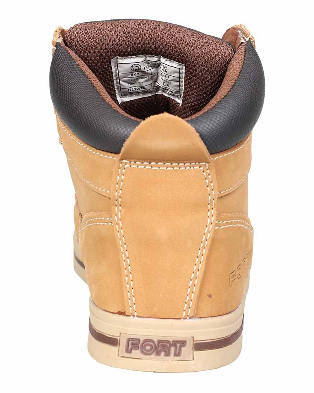Tan coloured Fort Compton Safety Boots on white background 