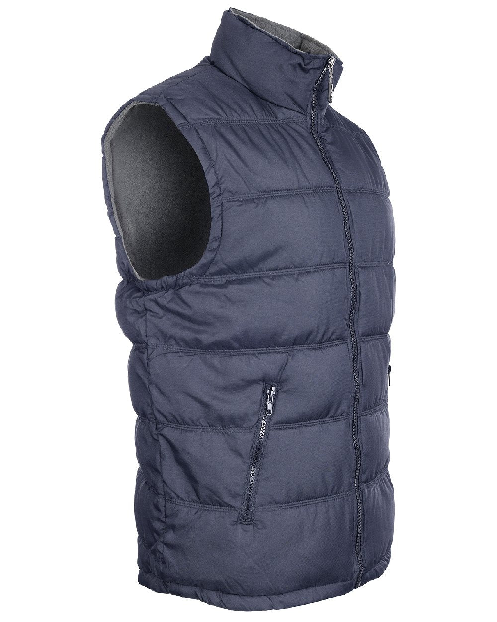 Navy coloured Fort Downham Bodywarmer on white background 