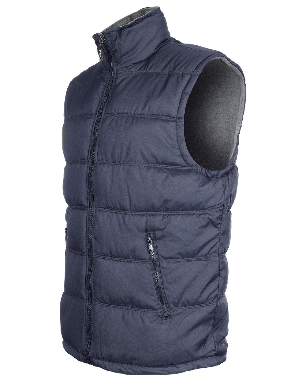 Navy coloured Fort Downham Bodywarmer on white background 