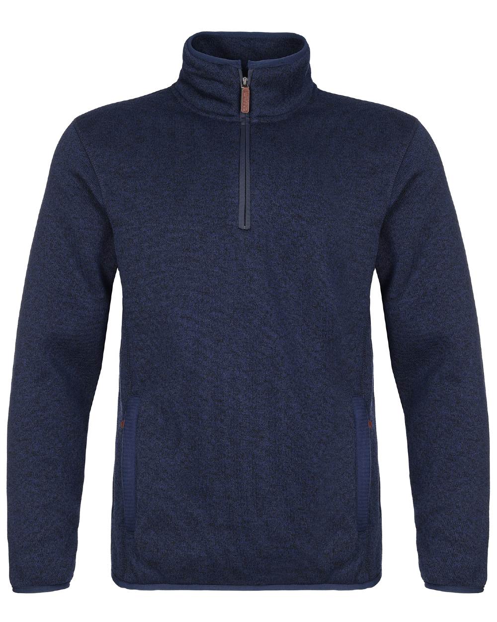 Navy coloured Fort Easton Half Zip Fleece Pullover on white background 