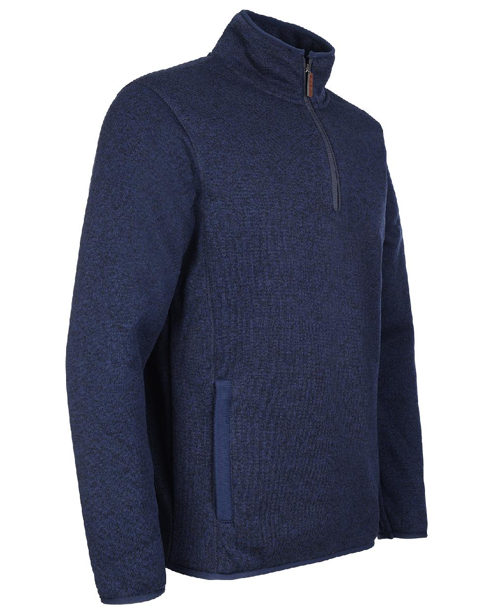 Navy coloured Fort Easton Half Zip Fleece Pullover on white background 