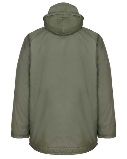 Olive Green coloured Fort Fortex Flex Waterproof Fleece Lined Jacket on white background 