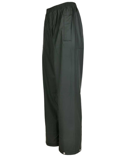 Green coloured Fort Fortex Flex Waterproof Trousers on white background 