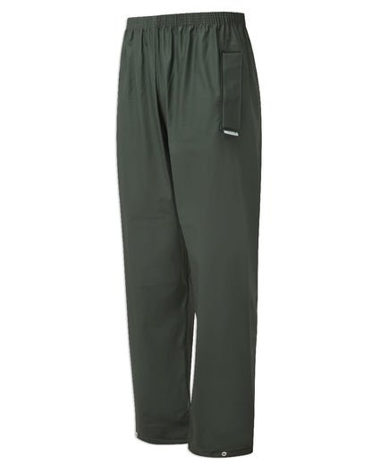 Green coloured Fort Fortex Flex Waterproof Trousers on white background 