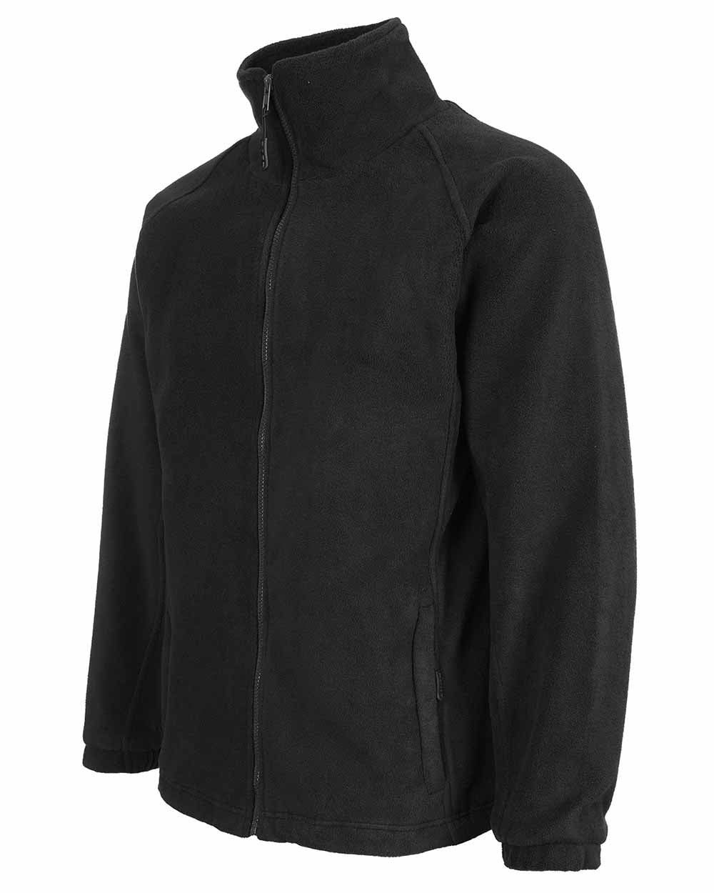 Black coloured Fort Lomond Fleece Jacket on white background 