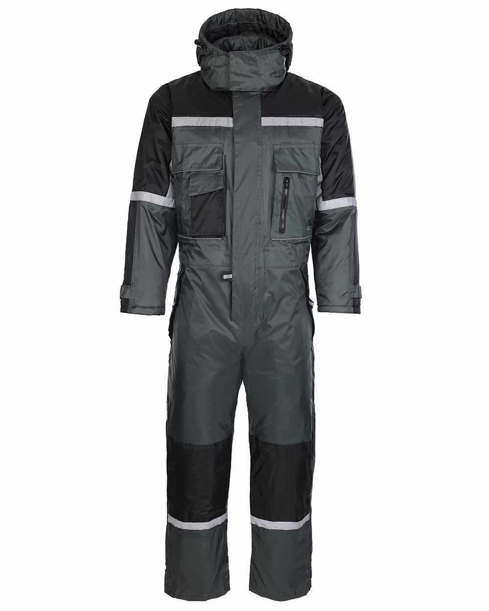 Green coloured Fort Orwell Waterproof Padded Boilersuit on white background 
