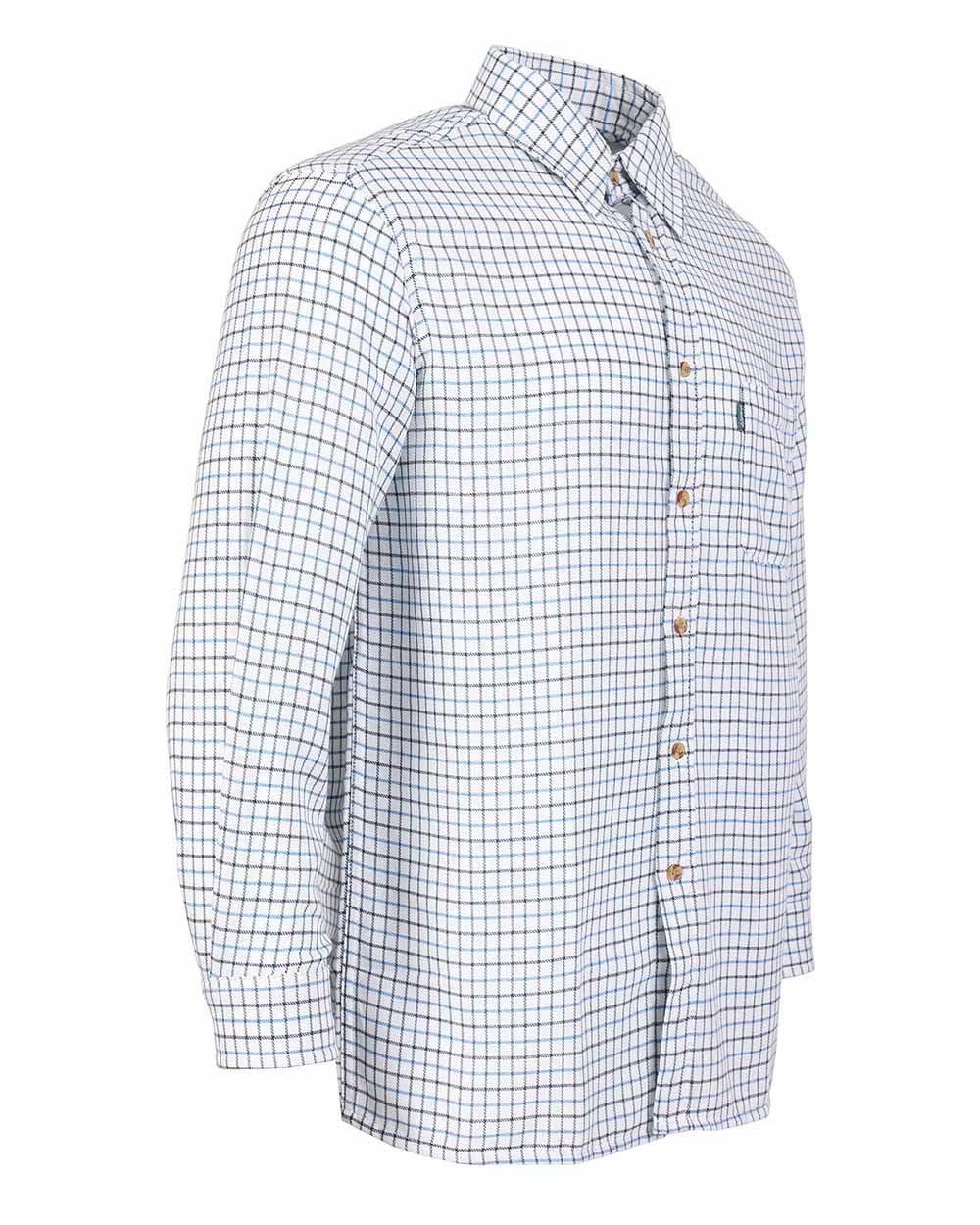 Blue coloured Fort Tattersall Shirt on white background 